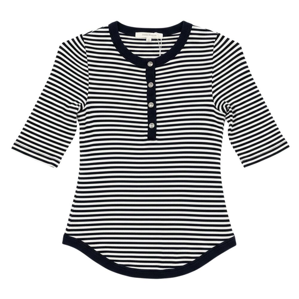Favorite Daughter Striped Blue Henley Top Size S